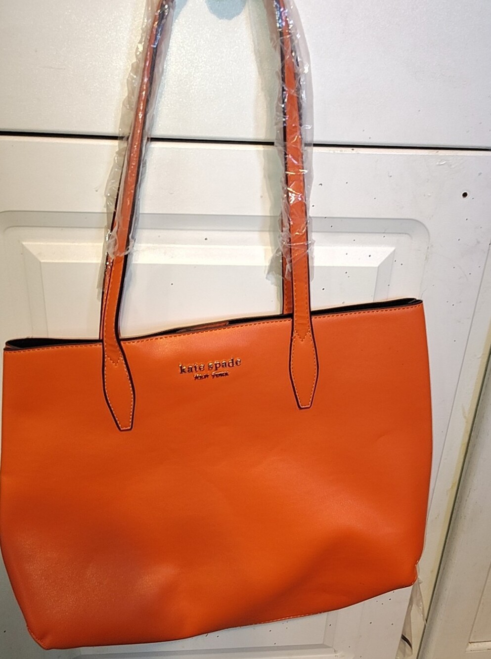 kate spade Bright Orange Leather Tote - Picture 1 of 2